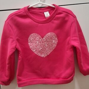 SHEIN Pink Heart Sweatshirt for Kids